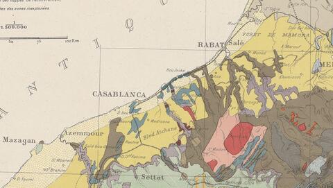 Carte géologique du Maroc, par Louis Gentil, 1920