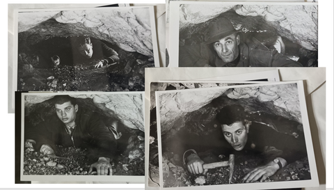 Les caméramans du Groupe universitaire fasciste (GUF) pénètrent dans les grottes du Circeo pour tourner un film sur la découverte d’un crâne de Néandertal 